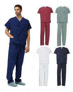 Set superiore pantaloni unisex medico infermiere uniforme reversibile scrubs taglia XS-3XL - Foto 1 di 22