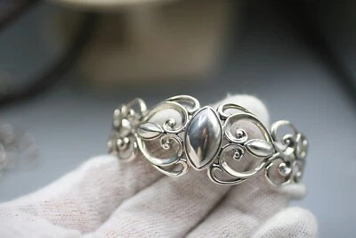Elegant Carolyn Pollack Relios Sterling Silver .925 Ornate Cuff Bracelet 7.5” P2 - Image 1 of 4