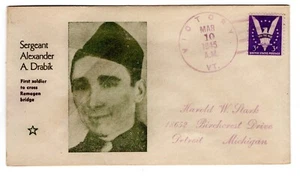 Linto WWII Patriotic 1945  Sgt Alexander Drabik 1st Soldier cross Remagen bridge - Picture 1 of 2