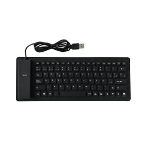 84 Keys Spanish USB Wired Silicone Keyboard Foldable Soft Silicone L5J5