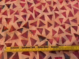 1 Meter Batik Stoff Dreiecke, Lila - Rosa