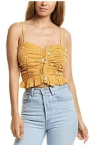 Bustier Shirt ASTR the Label Riley Top Sexy Blouse Corset NWT Stretch Ruffle - Picture 1 of 12