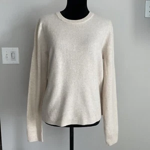 Jenni Kayne Everyday Sweater Oatmeal Cream Cashmere Blend Pullover Size XL $155 - Picture 1 of 9