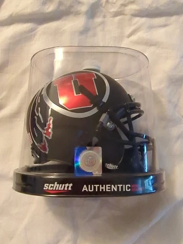 University Of Utah Utes NCAA Schutt Mini Helmet. Black And Red Cover