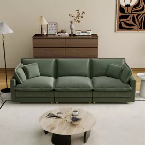 Modular Sectional Couch Modern 3 Seat Deep Seat Couch w/4 Pillow for Living Room - Picture 1 of 11