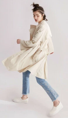 Donna Karan Women Long Trench Coat Wrap Windbreaker Casual Jacket Belted  XXS - Image 1 of 4