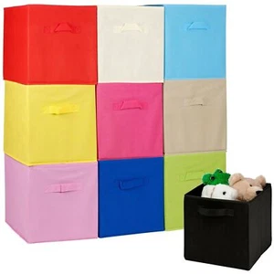 Collapsible Cube Non Woven Storage Boxes Kids Toys Carry Handles Basket Organise - Picture 1 of 13