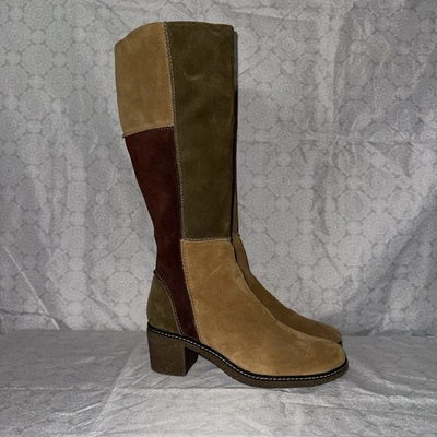 Aerosoles Women's Vintage Funky Leather Patch Work Tall Boots Size 8 8M Boho Mad - Image 1 of 4