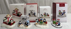 4 Hallmark Andenken Pinguin Ornamente: Schnee, was Spaß macht, Rodeln Shenanigans - Bild 1 von 10