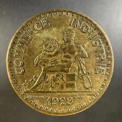 Francia 1923 2 francos industria comercial detalle bien usado Foto 1 de 4