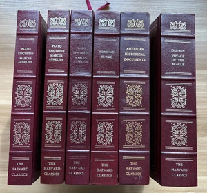 The HARVARD CLASSICS Books Vtg 1980 Burgundy Leather Gilded - YOU CHOOSE - Good - Picture 1 of 19