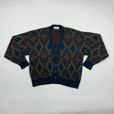 Vintage Jantzen Cardigan Sweater Men XL Knit Button Front Boho Grandpa USA Made - Image 1 of 4
