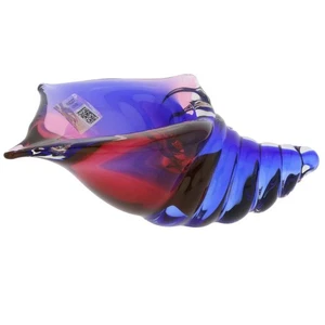 Escultura caracol de mar cono de vidrio GlassOfVenice Murano - rosa y azul - Imagen 1 de 8