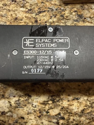 ELPAC POWER SYSTEMS ES300-12/15 NETZTEIL, UNGETESTET - Bild 1 von 4