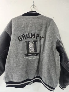 Vtg Disney Store Exclusive Grumpy Lettermen Varsity Wool Bomber Jacket Size L - Picture 1 of 14