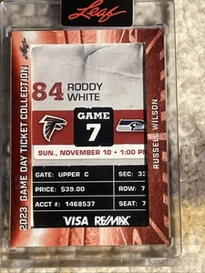 ERROR-2023 Leaf Game Day Ticket Russell Wilson #TC-9 Roddy White Ticket Sealed - Picture 1 of 2