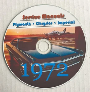 1972 Chrysler Plymouth Imperial Service Manuals~'Cuda, Duster, Roadrunner+MoreCD - Bild 1 von 3