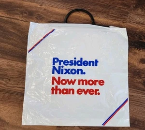 1972 Richard Nixon for President Now More Than Ever shopping bag-Watergate too-- - Picture 1 of 2