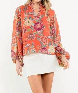 THML Floral Vneck Top Rot - Bild 1 von 3