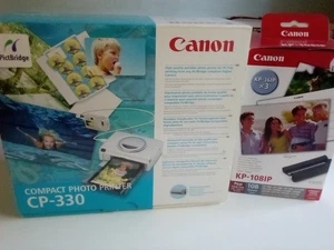 Canon Compact Photo Printer CP-330 Plus Brand New 108 Sheets Paper KP-108IP +Ink - Picture 1 of 18