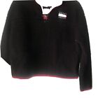 Tommy Hilfiger Womens S 1/4 Zip Pullover Jacket Long Sleeve Sherpa Black Red Nwt