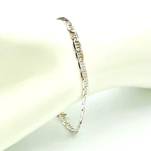 Flaches Mariner Glied 925 italienisches Sterlingsilber Armband 8 Zoll brandneu in Box - Bild 1 von 8