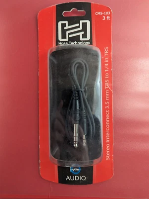 HOSA TECHNOLOGY New Hosa CMS-103 3.5 mm TRS to 1/4" TRS Stereo Interconnect Cable, 3 Feet Audio