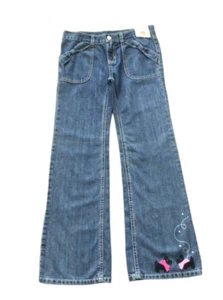Gymboree Cheery All The Way Denim Jeans Adjustable Westie Dog Pants Sz 12 NWT - Picture 1 of 4