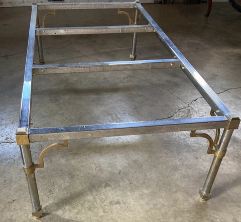 Maison Jansen Style Brass Greek Key  Coffee Table Needs Buffing Some Pitting Cover