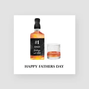 Tarjeta de whisky personalizada hecha a mano para papá, padrastro, padre - Imagen 1 de 7