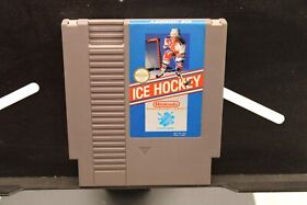 Cartucho de videojuego de hockey sobre hielo Nintendo NES solo deportes clásico retro 1988 como nuevo