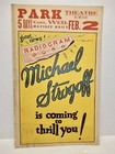 ANTIQUE SILENT MOVIE POSTER MICHAEL STROGOFF PARK THEATRE ERIE PA 1920s