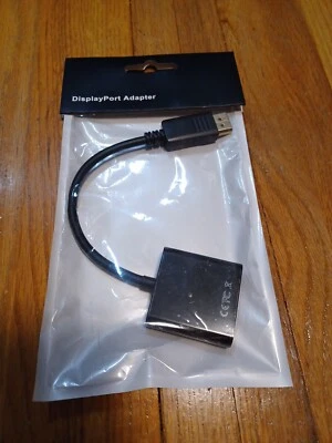 Display Port to VGA Cable Adapter Converter Video HDTV PC Monitor Desktop Laptop - Image 1 of 2