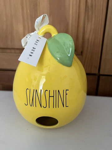 Rae Dunn 8” Lemon Shaped Birdhouse New Cover