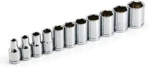 EUROTECH 11PC Tradesman Quality 1/4 Dr Anti Slip Socket Set Made Taiwan 4-13mm - Picture 1 of 3