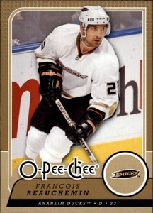 2008-09 O-Pee-Chee Anaheim Ducks Hockey Card #36 Francois Beauchemin