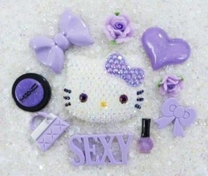 DIY 3D Kitty Bling Bling Flatback Cabochons Cell Phone Case Deco Kit - Picture 1 of 1