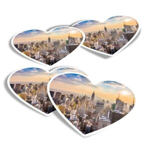 4x Heart Stickers - New York USA Skyline Cityscape #21938