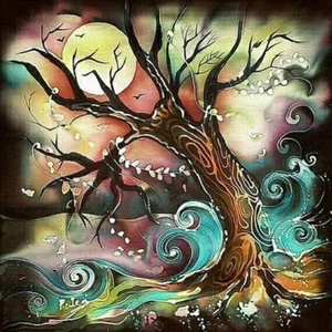 Impression Tree Diamond Painting 5D DIY Full Drill Cross Stitch Kits Embroidery - Picture 1 of 9