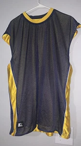 Starter ärmelloses Basketball Trikot Herren XL wendbar marine blau gold - Bild 1 von 6