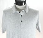 TASSO ELBA Sweater Polo Shirt Silver Heather Gray S/S SUPIMA Cotton Mens L $55