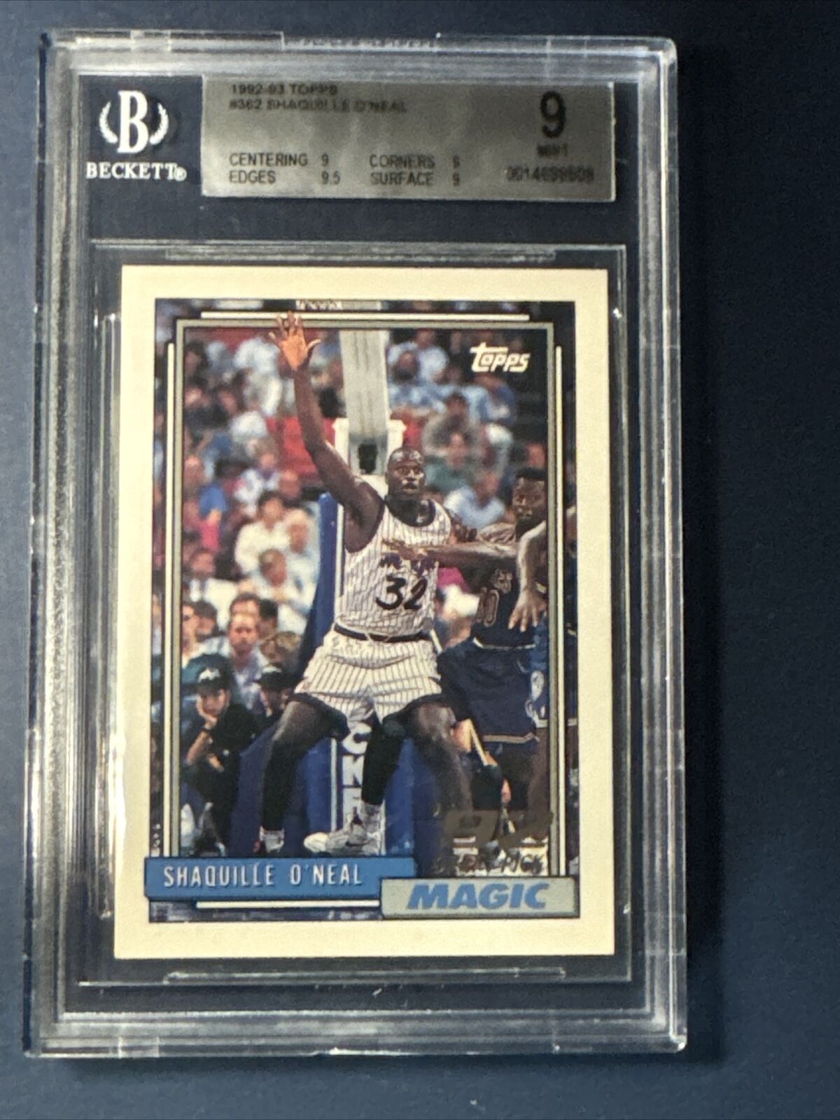 1992-93 Topps Shaquille O’Neal #362 Rookie W/ Sub Grades BGS 9 HOF Magic Lakers