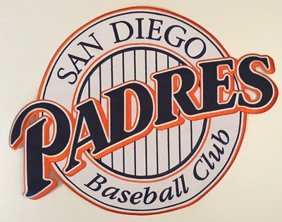 1992-2003 SAN DIEGO PADRES MLB BASEBALL VINTAGE HUGE XL 15" TEAM LOGO PATCH - Image 1 of 4
