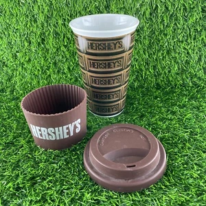 Galerie Hershey's Tumbler Coffee Travel Mug 12 oz Cup Hand Silicone Lid - Picture 1 of 6