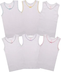 Buyless Fashion Girl Tanks Cotton Undershirts for Dance Gymnastics, Kids(6 Pack) - Picture 1 of 8