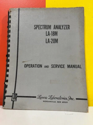 Lavoice Laboratories Spectrum Analyzer LA-18M LA-20M Operation & Service Manual - Image 1 of 2