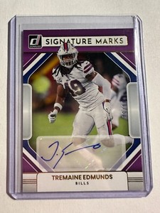 K123,839 - 2022 Donruss Signature Marks Purple #19 Tremaine Edmunds #/10 Auto