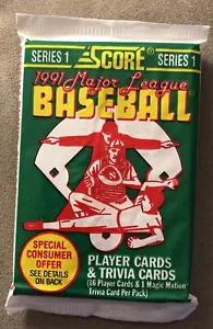 1991 Score Baseball Pack Bip Roberts Padres (Top) Donn Pall White Sox (Back) - Picture 1 of 2