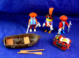 Playmobil, Piratas, Capitan y marineros con barca