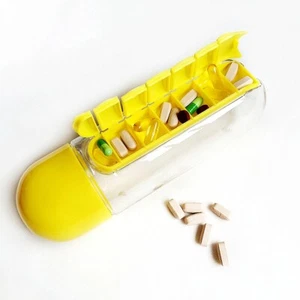 2 In 1 Water Bottle With Storage Compartment For Valuables Pill Box Organizer - Picture 1 of 10